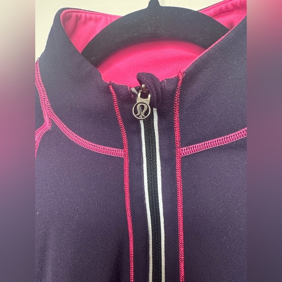 🍋 Lululemon 4 half zip jacket Reversible Run U-Turn pink purple half zip up - Picture 8 of 11